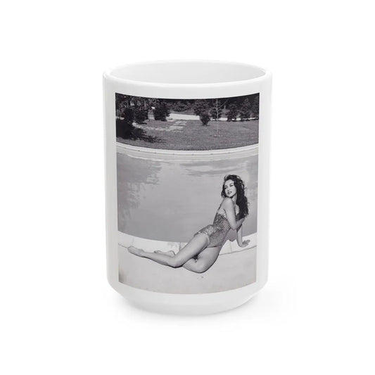 Julie Newmar #105 (Vintage Female Icon) White Coffee Mug-15oz-Go Mug Yourself