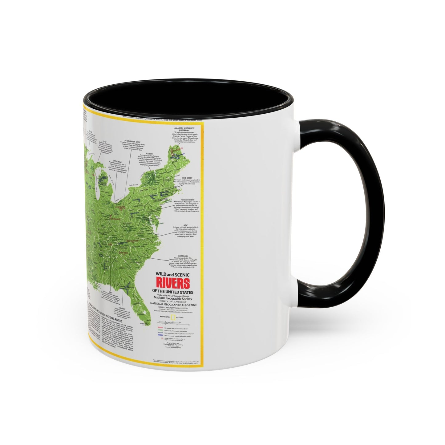 USA - Wild and Scenic Rivers 1 (1977) (Map) Accent Coffee Mug