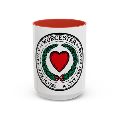 Seal of Worcester Massachusetts - Accent Coffee Mug