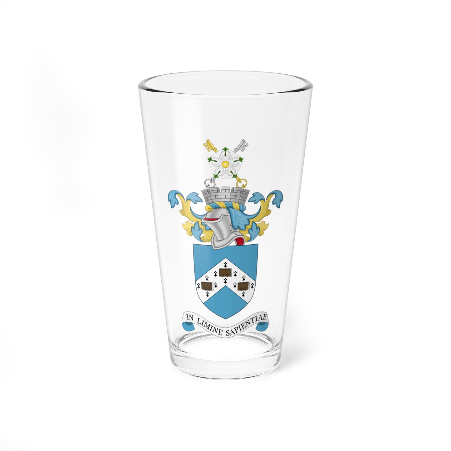 UoY CoA updated (United Kingdom) (Coat of Arms) Pint Glass 16oz