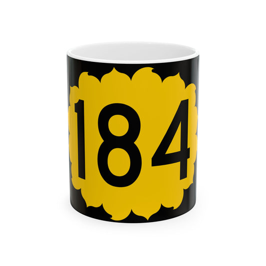 K-184 (Kansas) (Road Sign) White Coffee Mug