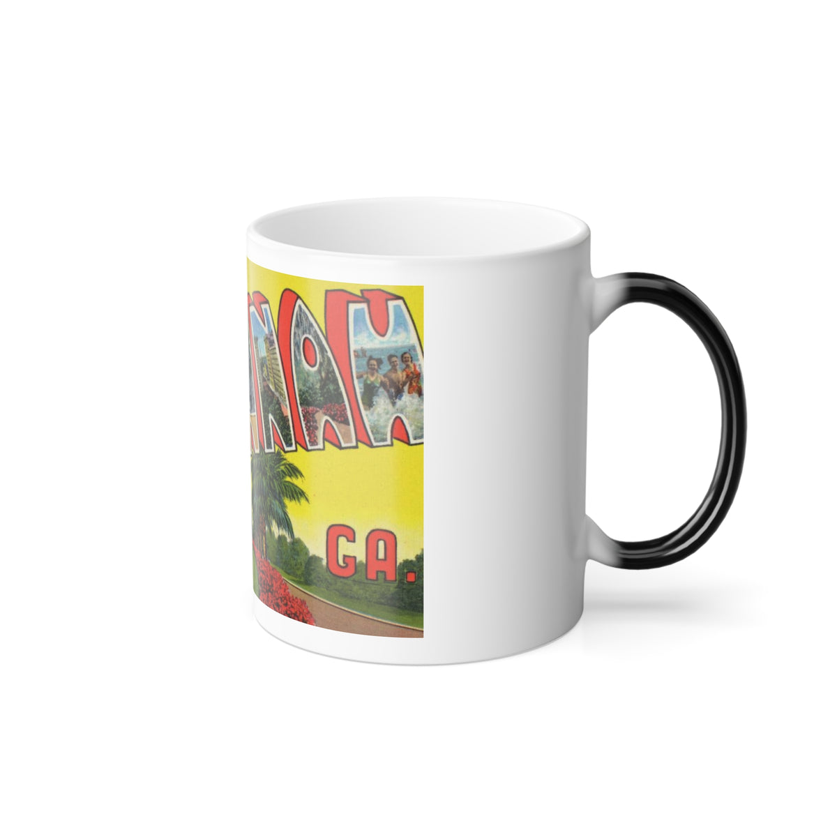 Greetings from historic Savannah Ga (Greeting Postcards) Color Changing Mug 11oz