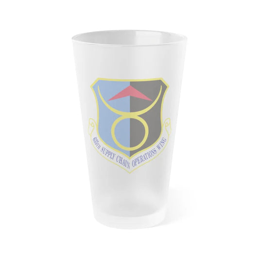 635th Supply Chain Operations Wing (U.S. Air Force) Frosted Pint Glass 16oz-16oz-Frosted-Go Mug Yourself