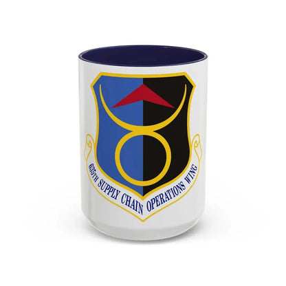 635th Supply Chain Operations Wing (U.S. Air Force) Accent Coffee Mug 15oz Navy - Go Mug Yourself