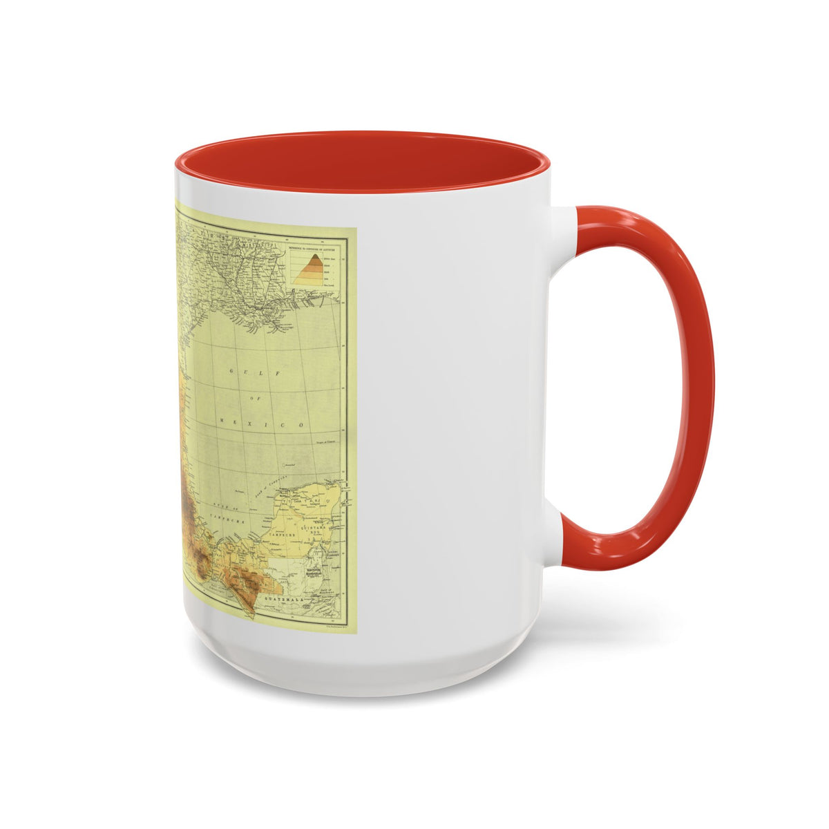 Central America & Mexico (1911) (Map) Accent Coffee Mug