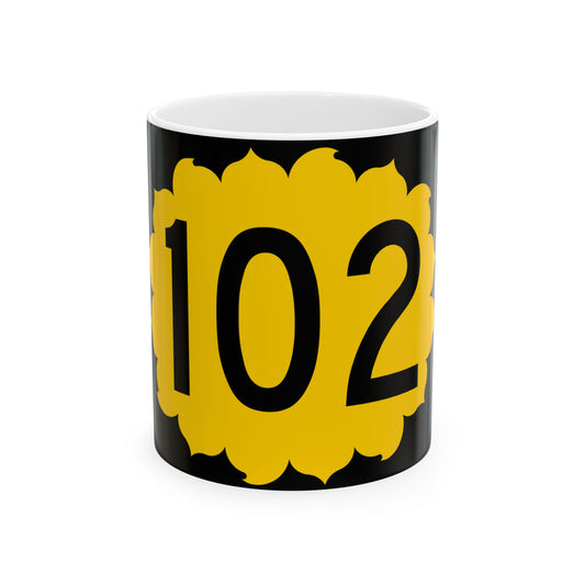 K-102 (Kansas) (Road Sign) White Coffee Mug