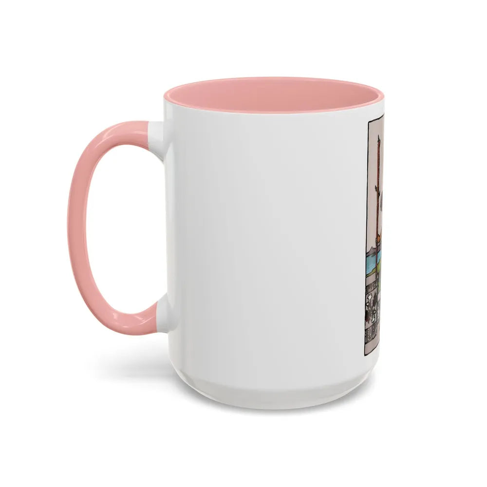 The 2 of Wands (Tarot Card) Accent Coffee Mug-Go Mug Yourself