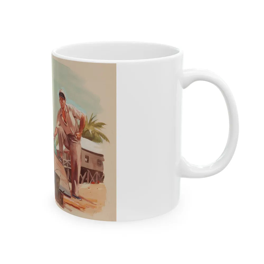 Discussing Strategy, Saturday Evening Post story illustration, circa 1940s - White Coffee Mug-Go Mug Yourself