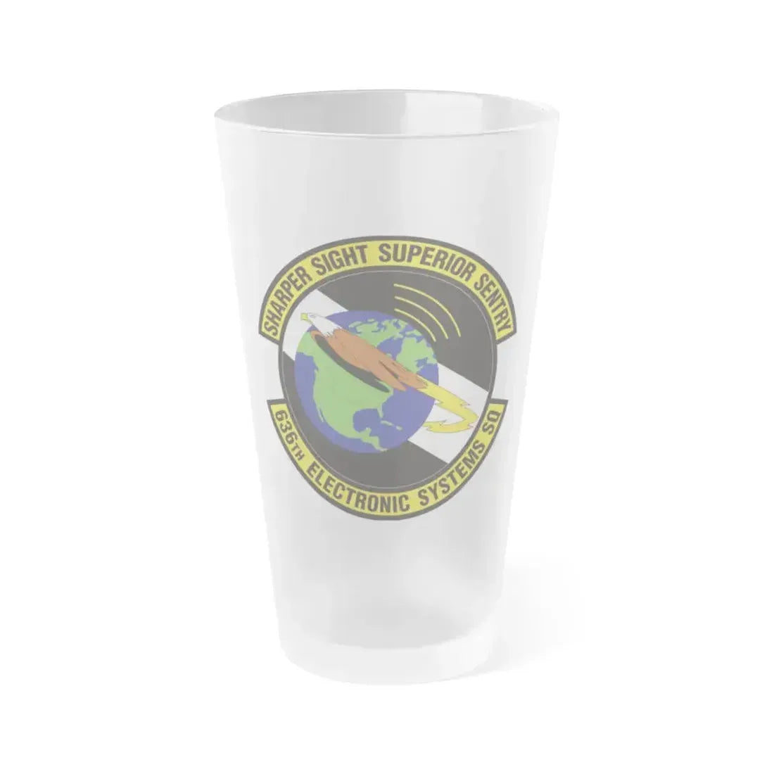 636th Electronic Systems Squadron (U.S. Air Force) Frosted Pint Glass 16oz 16oz Frosted - Go Mug Yourself