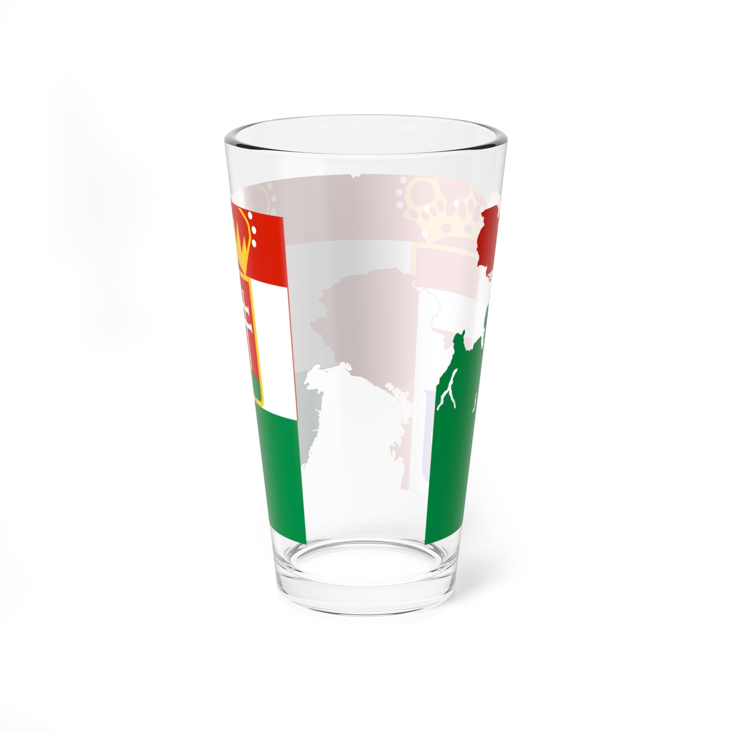 Flag map of the Italian Front (Italy) Pint Glass 16oz