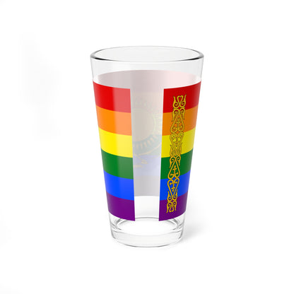 Flag of LGBT Kazakhstan (Kazakhstan) Pint Glass 16oz