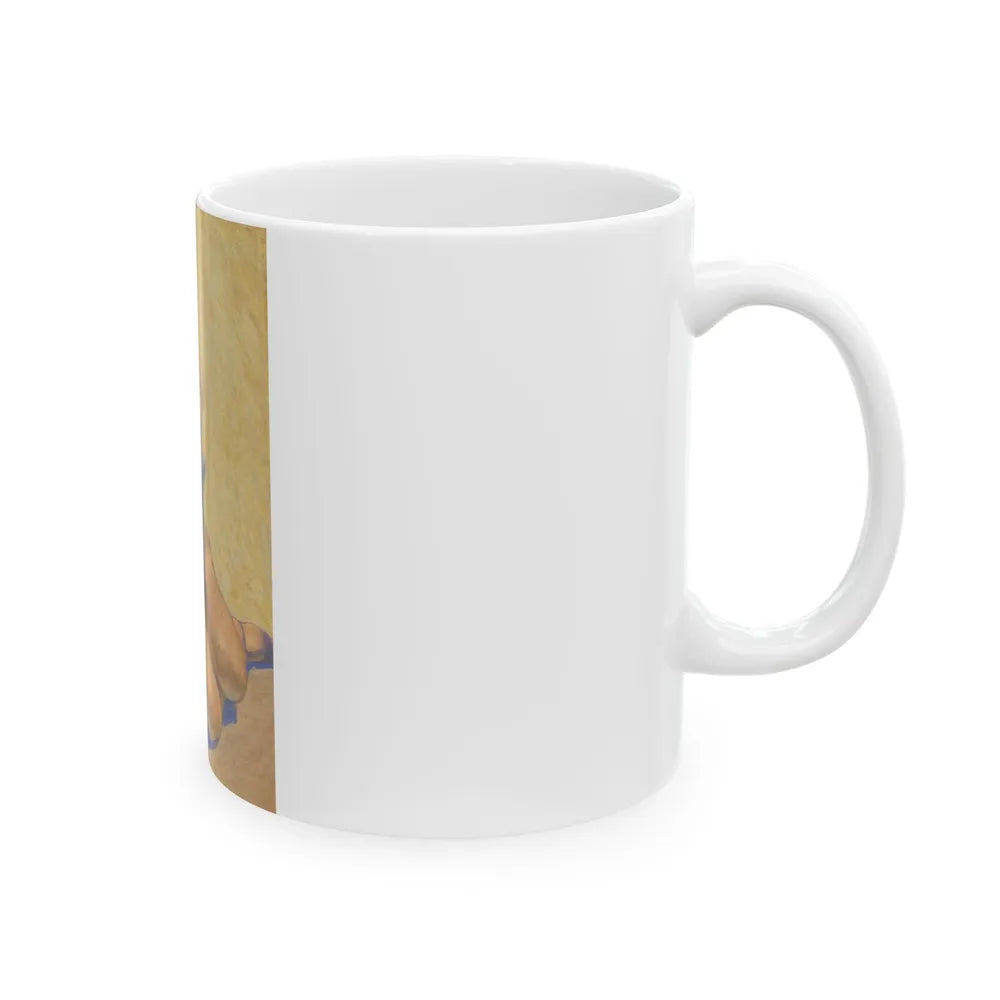 Blonde in Blue - White Coffee Mug-Go Mug Yourself