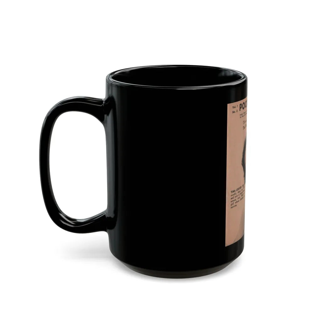 Tina Louise #119 - Pocket Pin-Ups Mag. '55 (Vintage Female Icon) Black Coffee Mug-Go Mug Yourself