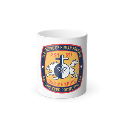 USS Memphis SSN 691 In Defence of the Human Freedom (U.S. Navy) Color Changing Mug 11oz
