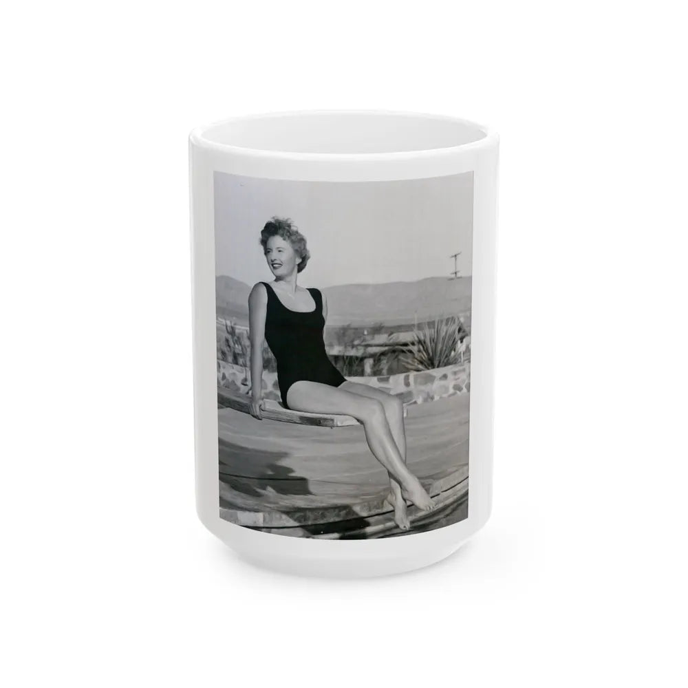 Barbara Stanwyck #164 (Vintage Female Icon) White Coffee Mug-15oz-Go Mug Yourself