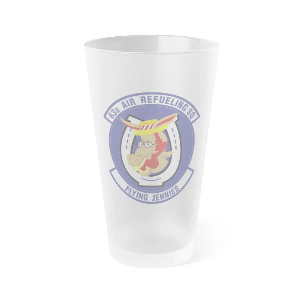 63d Air Refueling Squadron (U.S. Air Force) Frosted Pint Glass 16oz-Go Mug Yourself