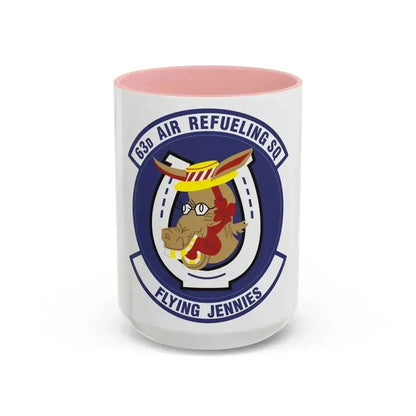 63d Air Refueling Squadron (U.S. Air Force) Accent Coffee Mug 15oz Pink - Go Mug Yourself