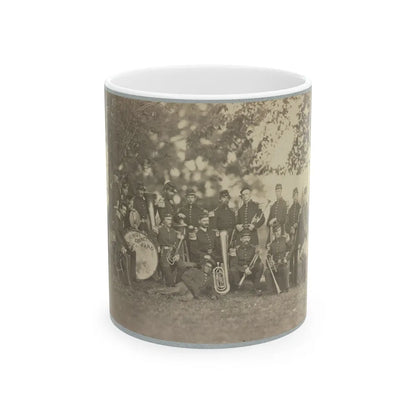 Elmira Cornet Band, Thirty-Third Regiment, Of The New York State Volunteers, July 1861 (U.S. Civil War) White Coffee Mug-11oz-Go Mug Yourself