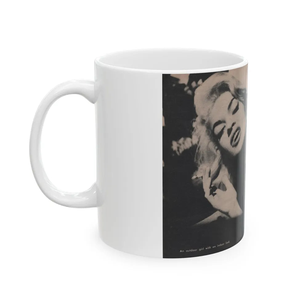 Jayne Mansfield #290 - JAYNE Pocket Magazine Pages 24 & 25 (Vintage Female Icon) White Coffee Mug-Go Mug Yourself