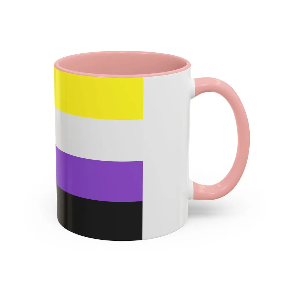 Nonbinary Pride Flag - Accent Coffee Mug-Go Mug Yourself