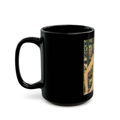 Francine York #23 - Topless (Vintage Female Icon) Black Coffee Mug-Go Mug Yourself