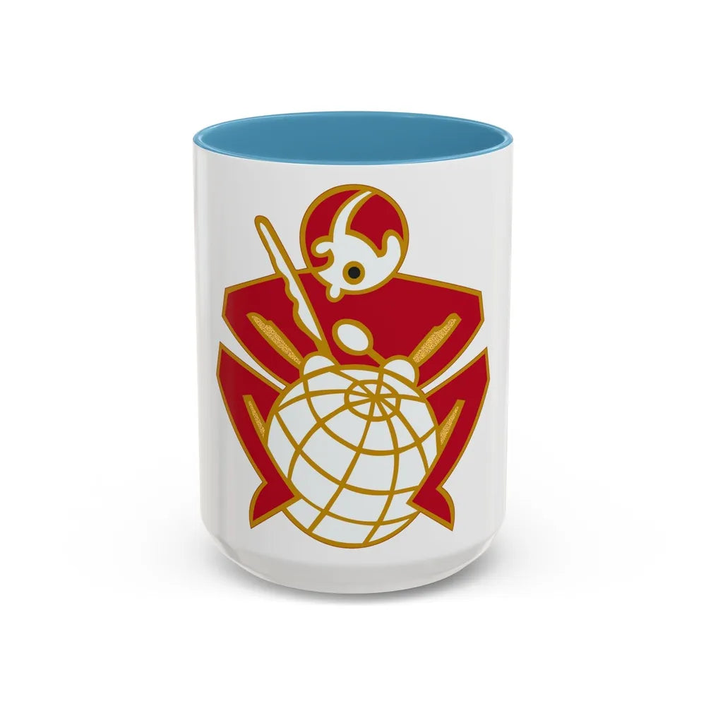 64 Engineer Battalion (U.S. Army) Accent Coffee Mug-15oz-Light Blue-Go Mug Yourself