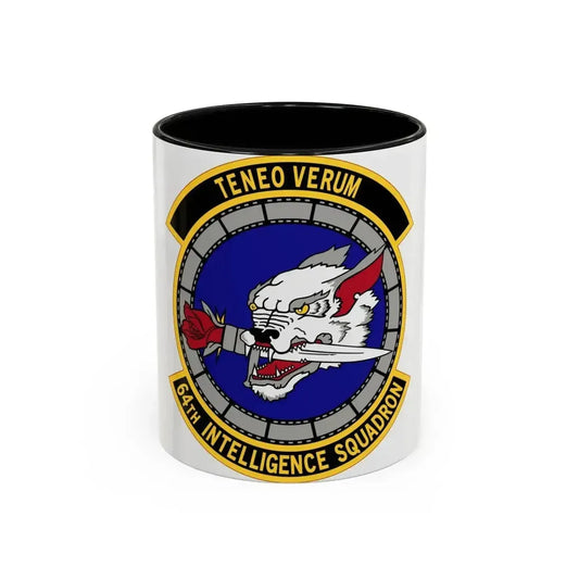 64 Intelligence Squadron AFRC (U.S. Air Force) Accent Coffee Mug 11oz Black - Go Mug Yourself