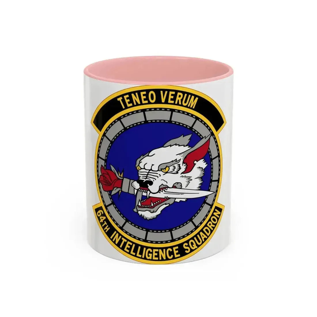 64 Intelligence Squadron AFRC (U.S. Air Force) Accent Coffee Mug 11oz Pink - Go Mug Yourself