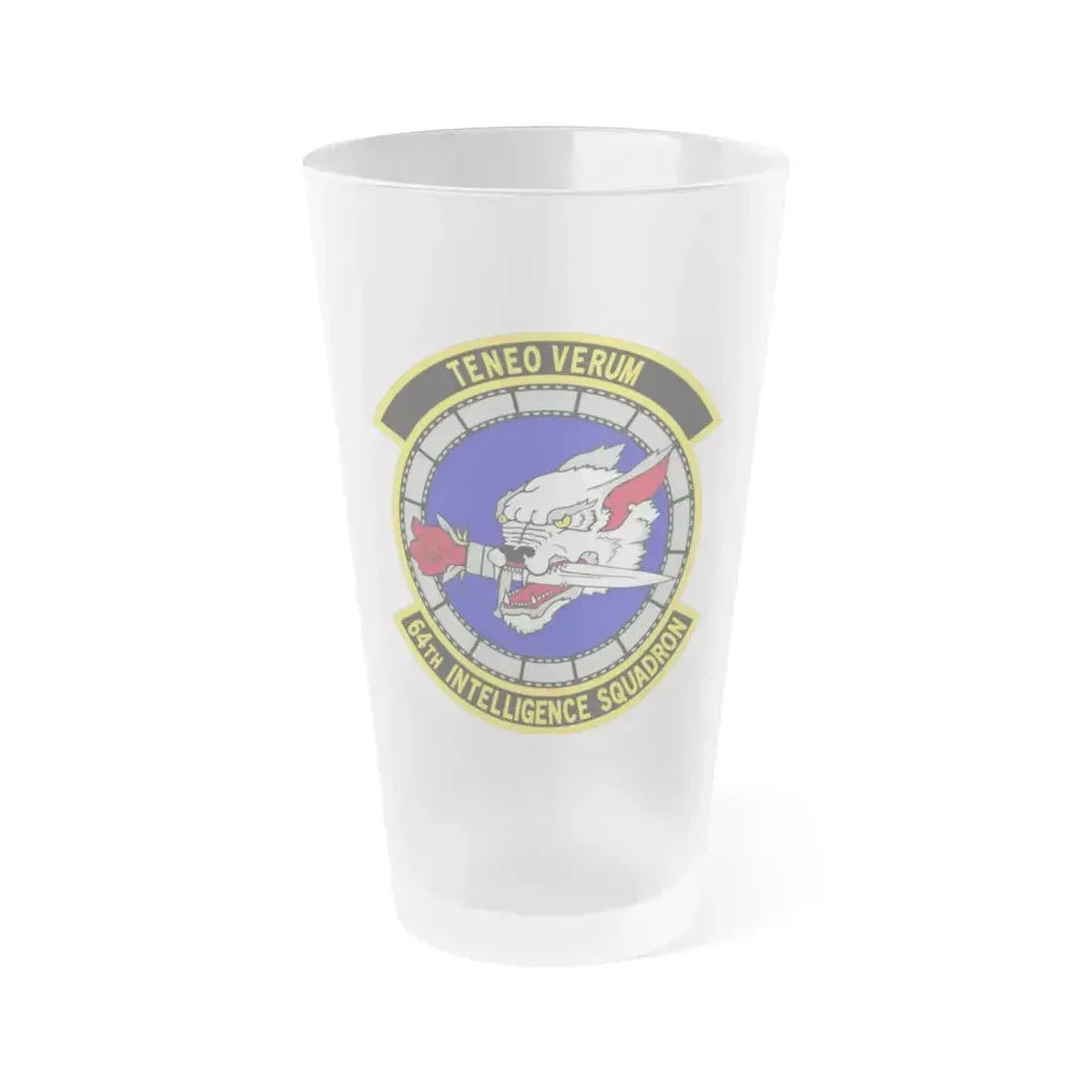 64 Intelligence Squadron AFRC (U.S. Air Force) Frosted Pint Glass 16oz 16oz Frosted - Go Mug Yourself