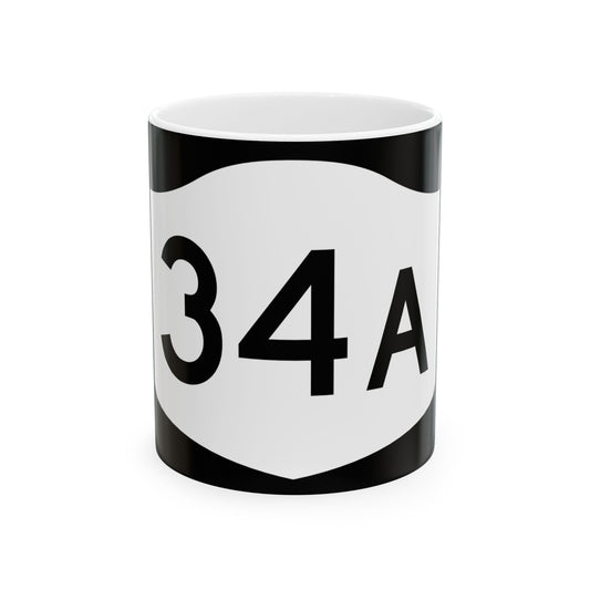 NY-34A (New York) (Road Sign) White Coffee Mug