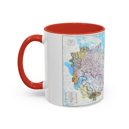 La Russie et les nouvelles nations indépendantes (1993) (carte) Tasse à café Accent