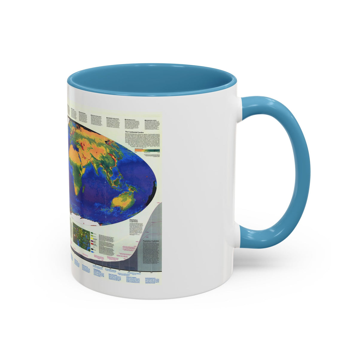 World Map - Endangered Earth (Map) Accent Coffee Mug