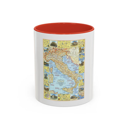 Italy - A Traveller's Map 1 (1970) (Map) Accent Coffee Mug