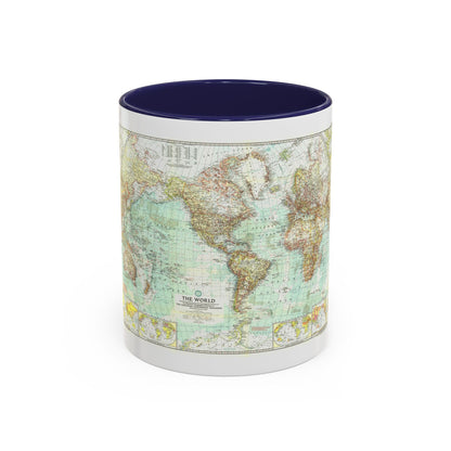 World Map (1957) (Map) Accent Coffee Mug