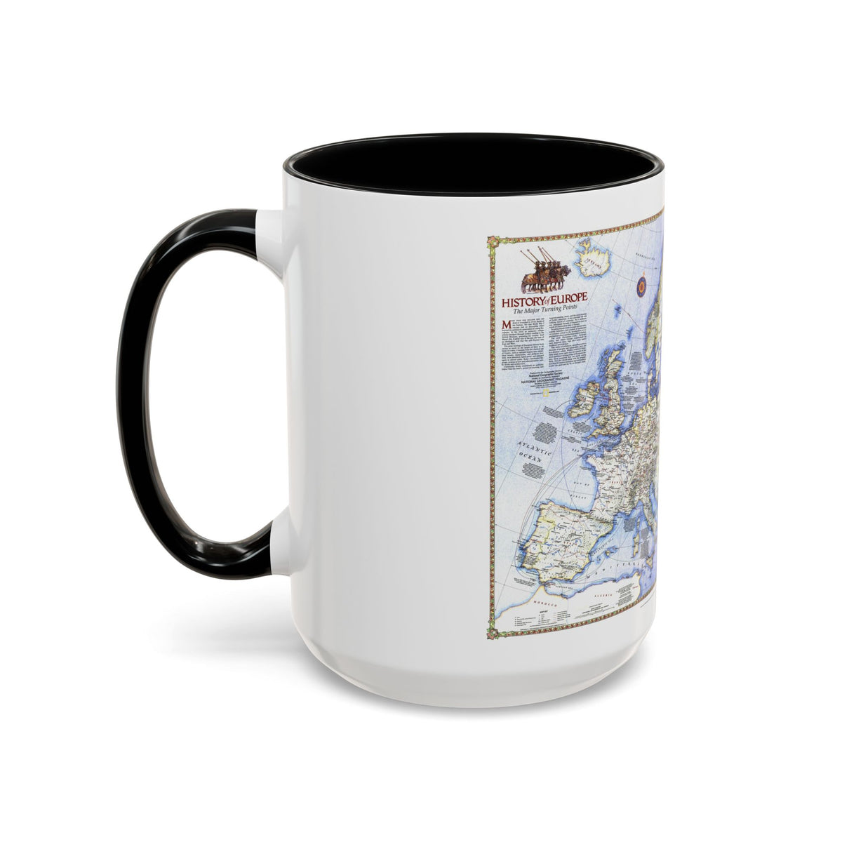 Europe - History The Major Turning Points (1983) (Map) Accent Coffee Mug