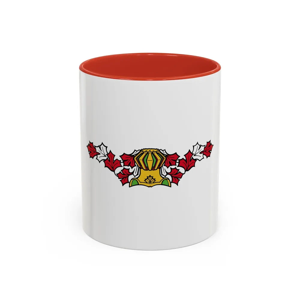 Canadian Helm - Accent Coffee Mug-11oz-Red-Go Mug Yourself