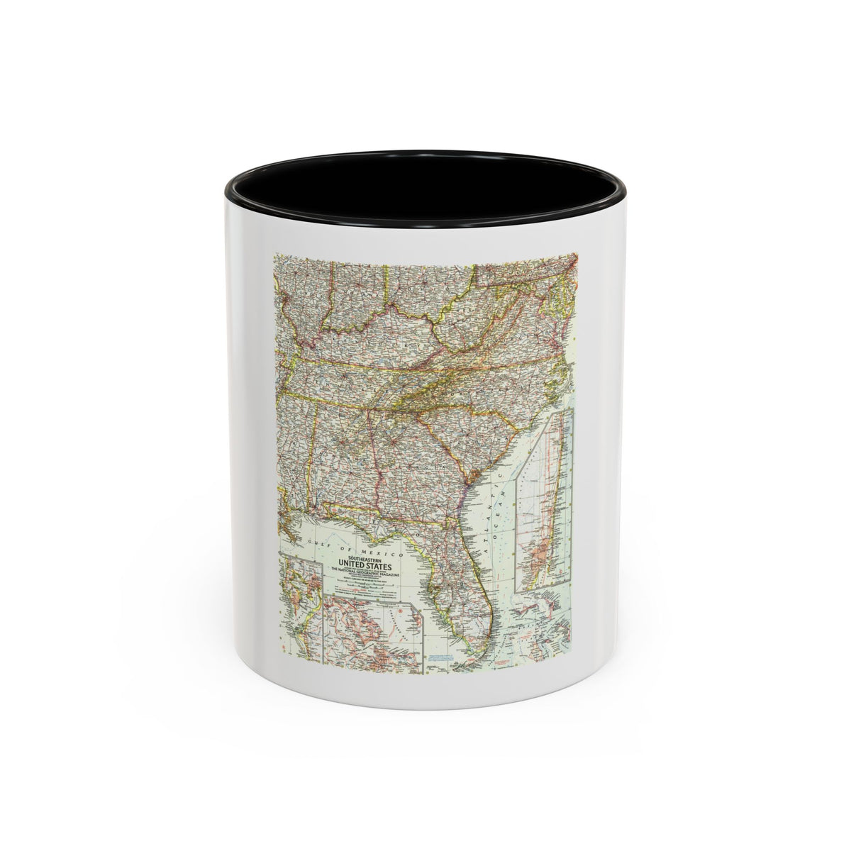 USA - Southeastern (1958) (Map) Accent Coffee Mug