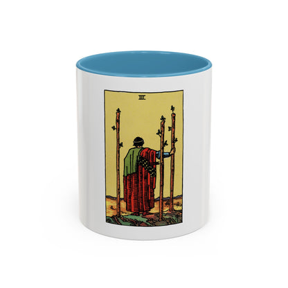 The 3 of Wands (Tarot Card) Accent Coffee Mug