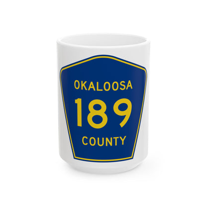 Okaloosa County Road 189 FL (Florida) (Road Sign) White Coffee Mug
