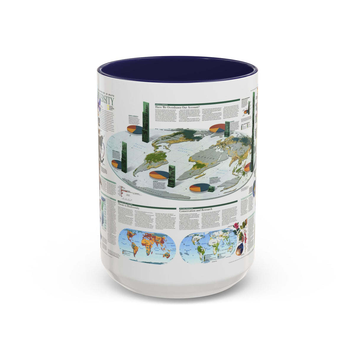 World Map - Biodiversity (1999) (Map) Accent Coffee Mug
