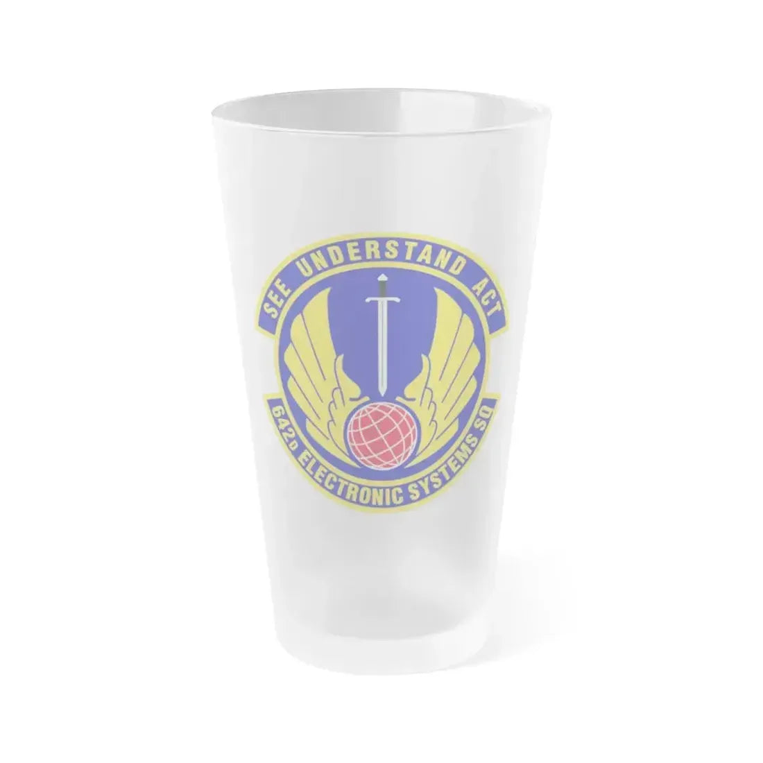 642d Electronic Systems Squadron (U.S. Air Force) Frosted Pint Glass 16oz 16oz Frosted - Go Mug Yourself