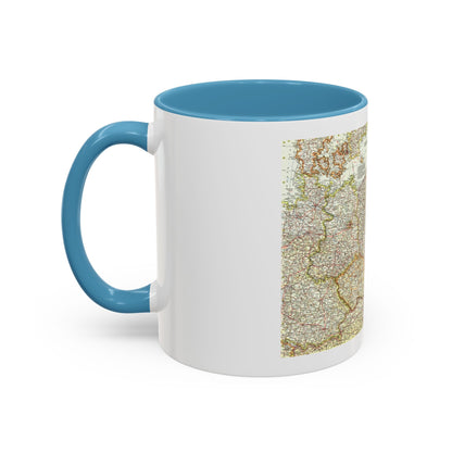 Poland and Czechoslovakia (1958) (Map) Accent Coffee Mug