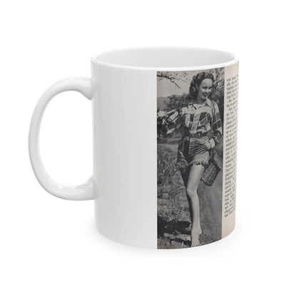 Terry Moore #456 - 66 PHOTOGRAPHS OF Terry MOORE U.K. Pocket Mag. Pages 42 & 43 (Vintage Female Icon) White Coffee Mug-Go Mug Yourself