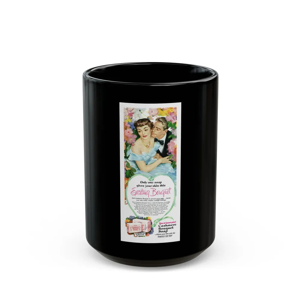 Cashmere Bouquet Soap ad, McCall's, February 1953 - Black Coffee Mug-15oz-Go Mug Yourself