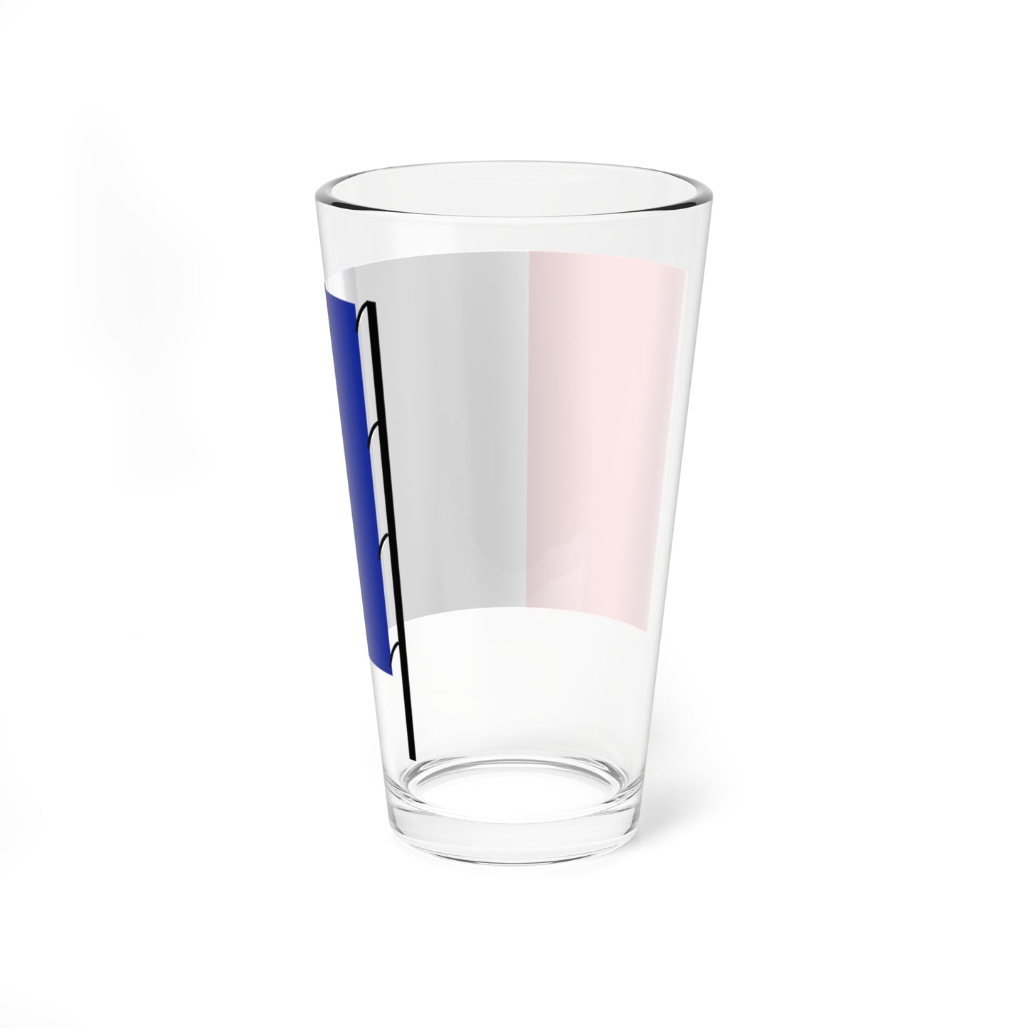 Flag of France on staff hoist right (France) Pint Glass 16oz