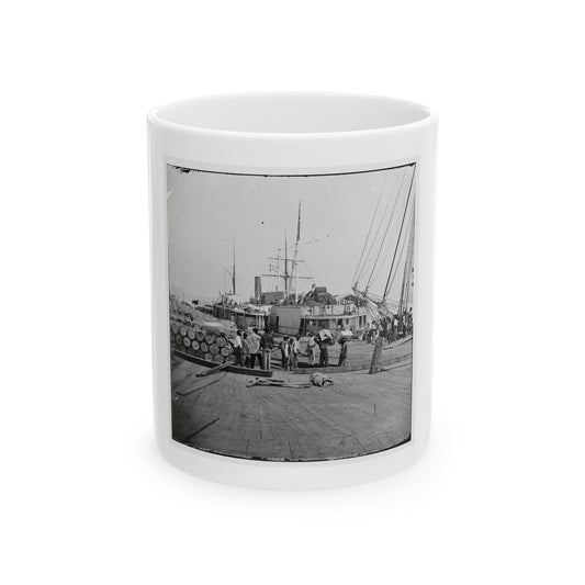 City Point, Va. African Americans Unloading Vessels At Landing (U.S. Civil War) White Coffee Mug