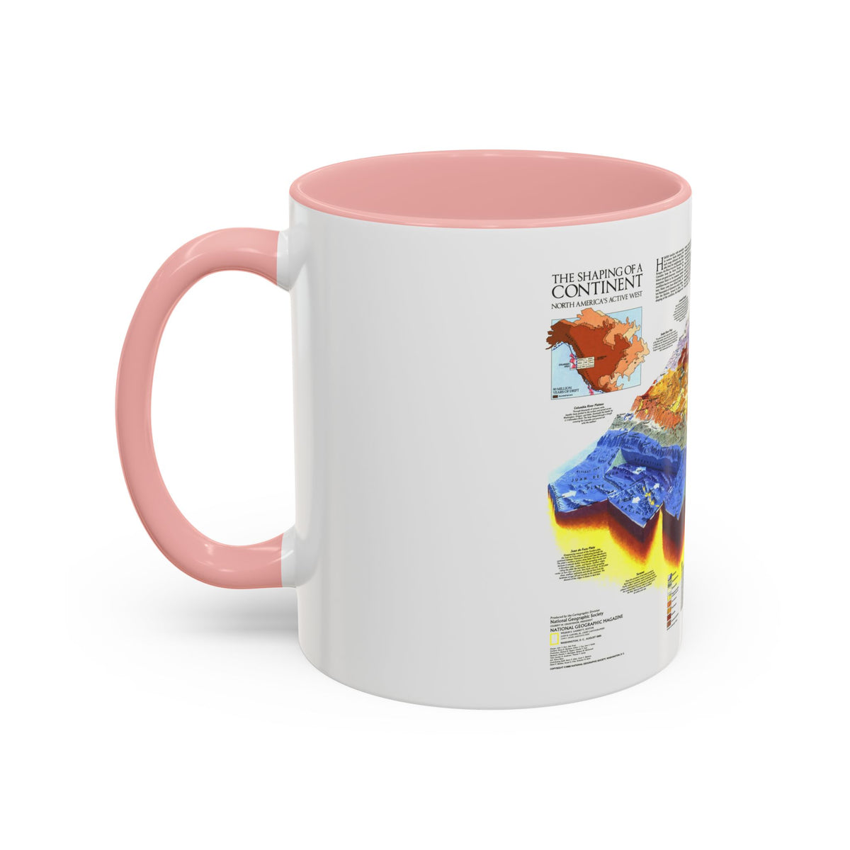 North America - The Shaping of a Continent (1985) (Map) Accent Coffee Mug