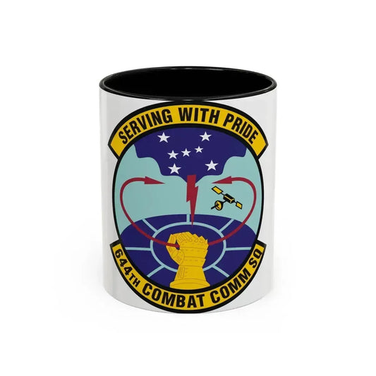 644th Combat Communications Squadron (U.S. Air Force) Accent Coffee Mug 11oz Black - Go Mug Yourself