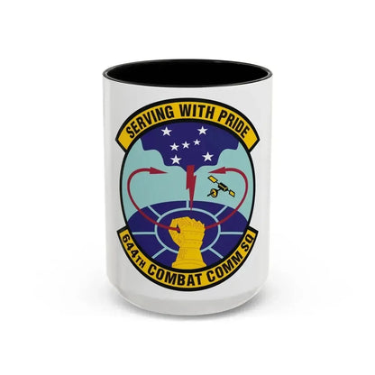 644th Combat Communications Squadron (U.S. Air Force) Accent Coffee Mug 15oz Black - Go Mug Yourself