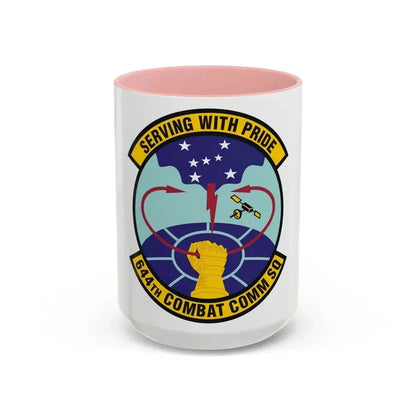 644th Combat Communications Squadron (U.S. Air Force) Accent Coffee Mug 15oz Pink - Go Mug Yourself